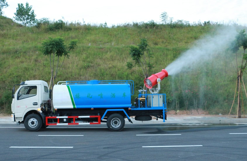 新品國六東風大福瑞卡9.2方噴霧灑水車高炮功能演示